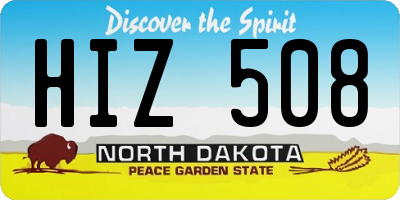 ND license plate HIZ508