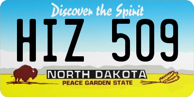 ND license plate HIZ509