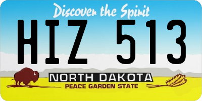 ND license plate HIZ513