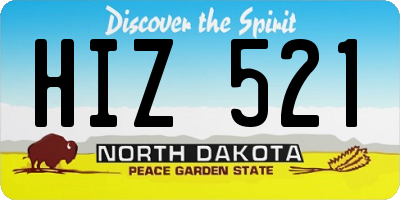 ND license plate HIZ521