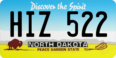 ND license plate HIZ522