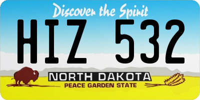 ND license plate HIZ532