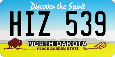 ND license plate HIZ539