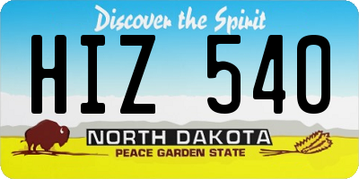ND license plate HIZ540
