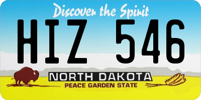 ND license plate HIZ546