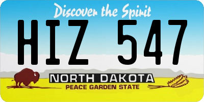 ND license plate HIZ547