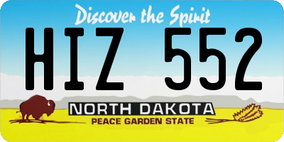 ND license plate HIZ552