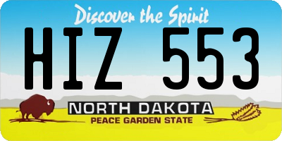ND license plate HIZ553