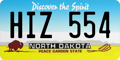 ND license plate HIZ554