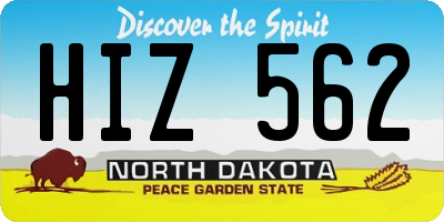 ND license plate HIZ562