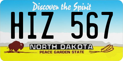 ND license plate HIZ567