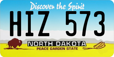 ND license plate HIZ573