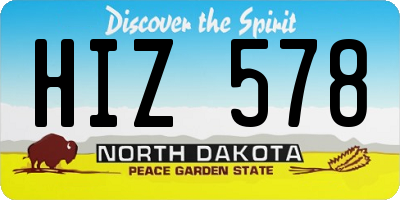 ND license plate HIZ578