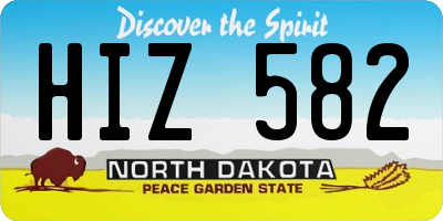 ND license plate HIZ582