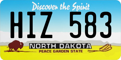 ND license plate HIZ583