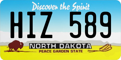 ND license plate HIZ589