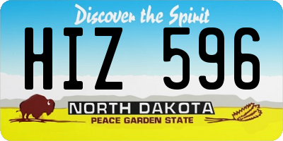 ND license plate HIZ596