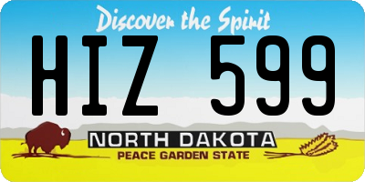 ND license plate HIZ599
