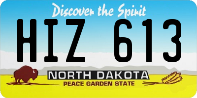 ND license plate HIZ613