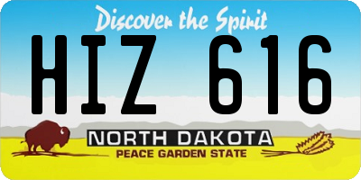 ND license plate HIZ616