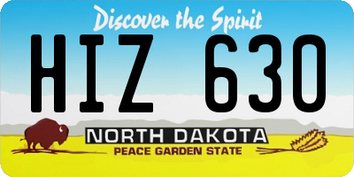 ND license plate HIZ630