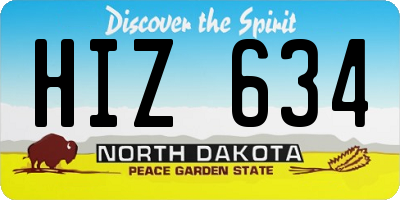ND license plate HIZ634