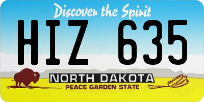 ND license plate HIZ635