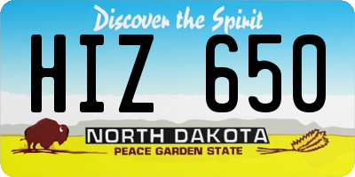 ND license plate HIZ650