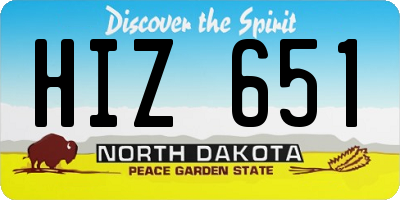 ND license plate HIZ651