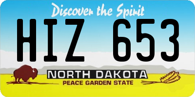 ND license plate HIZ653