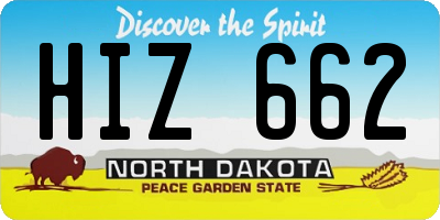 ND license plate HIZ662