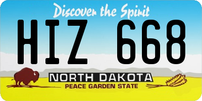 ND license plate HIZ668