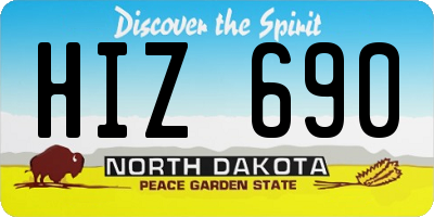 ND license plate HIZ690