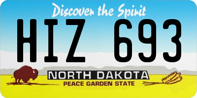 ND license plate HIZ693