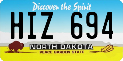 ND license plate HIZ694