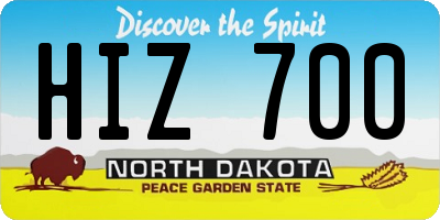 ND license plate HIZ700