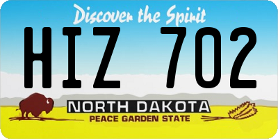 ND license plate HIZ702