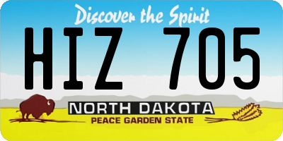 ND license plate HIZ705