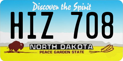 ND license plate HIZ708