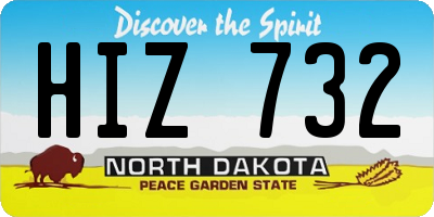 ND license plate HIZ732