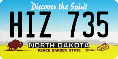 ND license plate HIZ735
