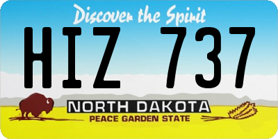 ND license plate HIZ737
