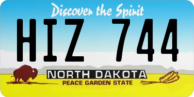 ND license plate HIZ744