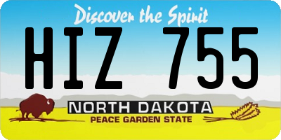 ND license plate HIZ755