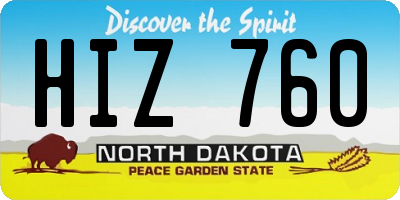 ND license plate HIZ760