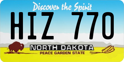 ND license plate HIZ770