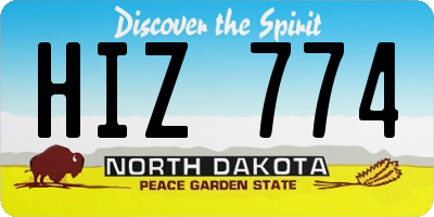 ND license plate HIZ774