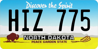 ND license plate HIZ775