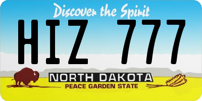 ND license plate HIZ777