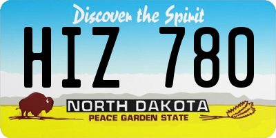 ND license plate HIZ780